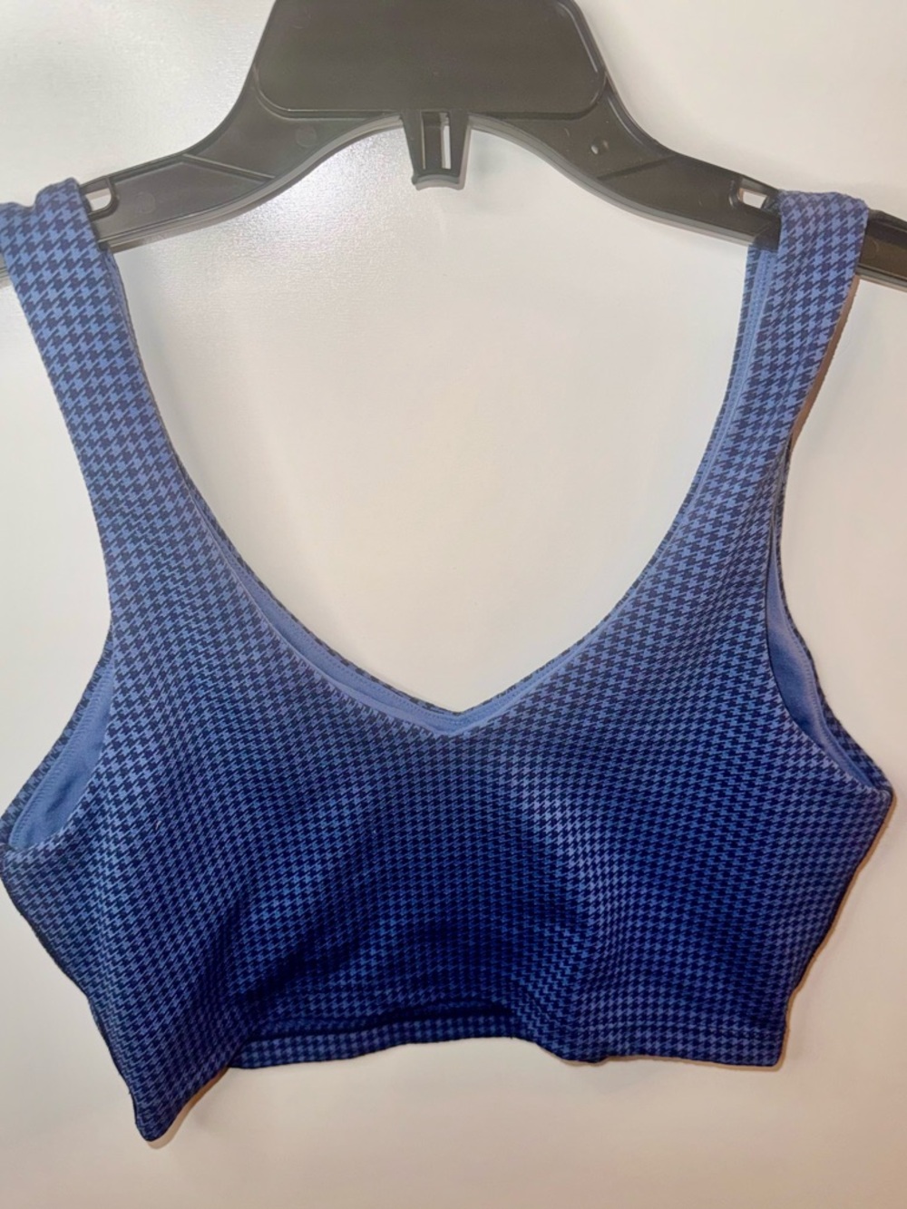 Aerie OFFLINE Blue Houndstooth Longline Sports Bra Medium